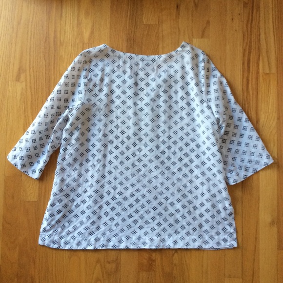 J.Jill linen tunic ⭐️ woodblock print ⭐️ black & white geometric ⭐️ LP - Picture 5 of 7